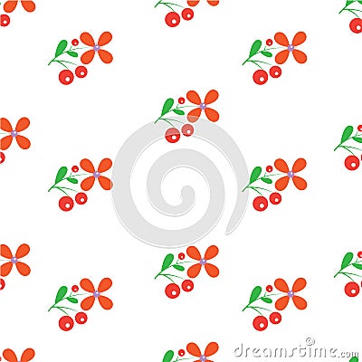 flowers cherries pattern background seamless Vector Illustration